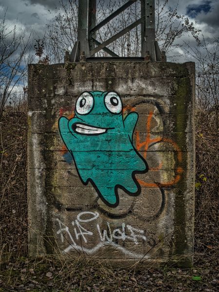 Datei:Graffitigeist Teich Bülowstr.jpg